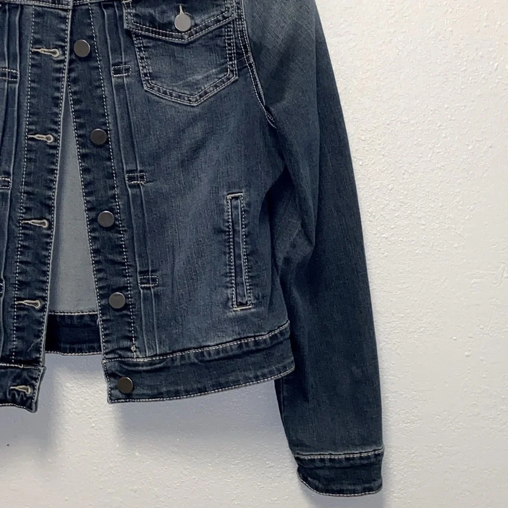 Earl Medium Wash Blue Jean Denim Urban Edgy Streetwear Trucker Jean Jacket 3049 - Picture 3 of 8